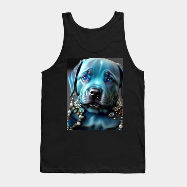 Gorgeous Blue Staffy Puppy Tank Top by Enchanted Reverie